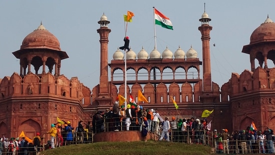 Police are probing all connections behind the Red Fort breach on Republic Day.(AP)