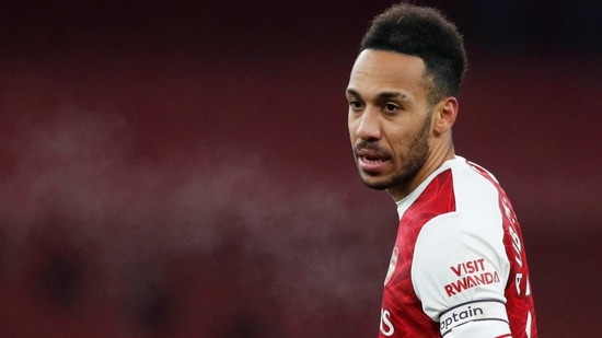 Arsenal's Pierre-Emerick Aubameyang (Pool via REUTERS)