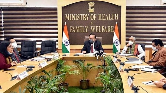 Dr. Harsh Vardhan virtually releasing the creatives on Vaccine Hesitancy from Nirman Bhawan, in New Delhi on Thursday. (ANI) Dr. Harsh Vardhan virtually releasing the creatives on Vaccine Hesitancy from Nirman Bhawan, in New Delhi on Thursday. (ANI)