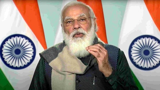 Prime Minister Narendra Modi addresses the Climate Adaptation summit in the Netherlands via video conferencing. (ANI) Prime Minister Narendra Modi addresses the Climate Adaptation summit in the Netherlands via video conferencing. (ANI)