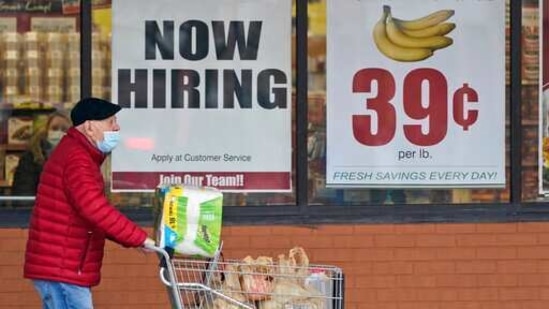 The job market remains under strain even though the spread of Covid-19 vaccines offers hope for an end to the health crisis.(File Photo / AP) The job market remains under strain even though the spread of Covid-19 vaccines offers hope for an end to the health crisis.(File Photo / AP)