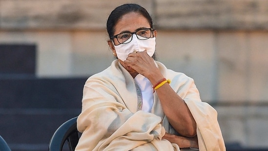 Kolkata: West Bengal Chief Minister Mamata Banerjee during 125th birth anniversary of Netaji Subash Chandra Bose, at Victoria Memorial in Kolkata, Saturday, Jan. 23, 2021. (PTI Photo/Ashok Bhaumik)(PTI01_23_2021_000319A)(PTI)