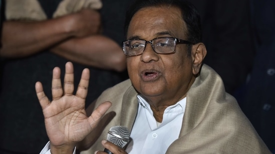 Chidambaram said that even without the pandemic, the economy would have continued on the downward path that had begun in the first quarter of 2018-19 and continued for eight successive quarters. (Sanjeev Verma/Hindustan Times) Chidambaram said that even without the pandemic, the economy would have continued on the downward path that had begun in the first quarter of 2018-19 and continued for eight successive quarters. (Sanjeev Verma/Hindustan Times)