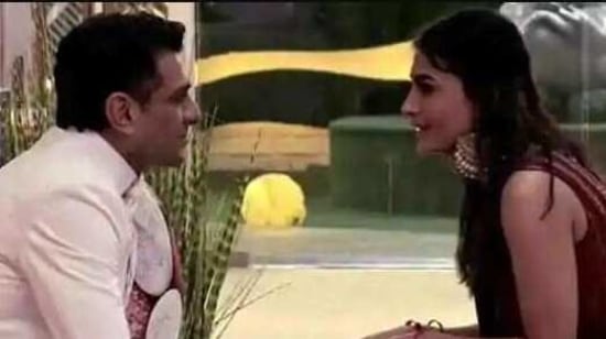 Pavitra Punia and Eijaz Khan on Bigg Boss 14. (Colors)