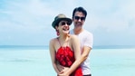 Kajal Aggarwal with husband Gautam Kitchlu at their honeymoon in Maldives. Kajal Aggarwal with husband Gautam Kitchlu at their honeymoon in Maldives.
