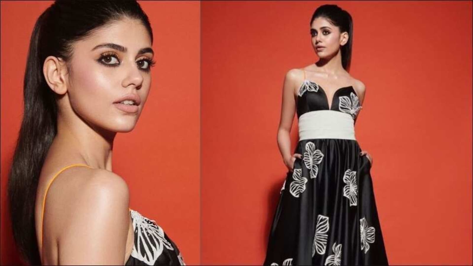 Sanjana Sanghis Sheer Black Floral Gown Is Perfect To Set Date Night 
