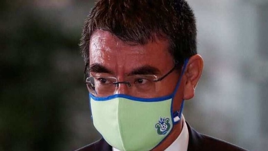 Japan's Administrative Reform Minister Taro Kono arrives at Prime Minister Yoshihide Suga's official residence, in Tokyo, Japan September 16, 2020. REUTERS/Issei Kato (REUTERS)