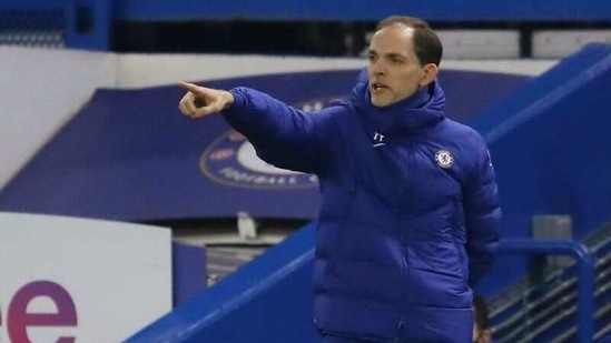 Chelsea manager Thomas Tuchel during the match.(Pool via REUTERS)