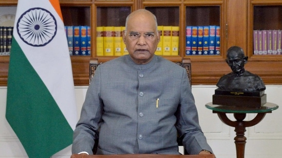 President Ram Nath Kovind addresses to the nation on the eve of 72nd Republic Day, in New Delhi on Monday. (ANI Photo) President Ram Nath Kovind addresses to the nation on the eve of 72nd Republic Day, in New Delhi on Monday. (ANI Photo)