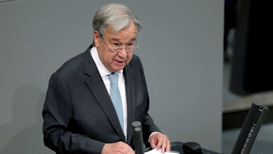 Antonio Guterres was responding to a question on whether Twitter made the right move in closing down the account of former US President Donald Trump.(AP file photo)