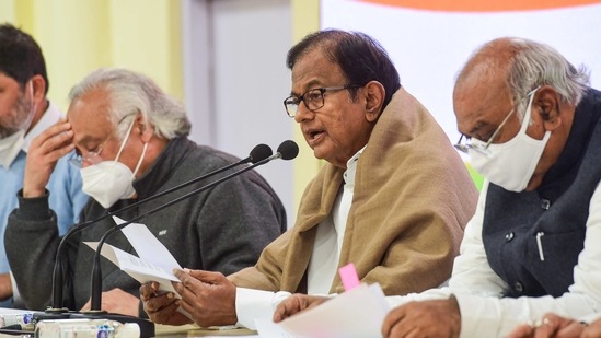 Congress leader P. Chidambaram during a press conference (PTI) Congress leader P. Chidambaram during a press conference (PTI)