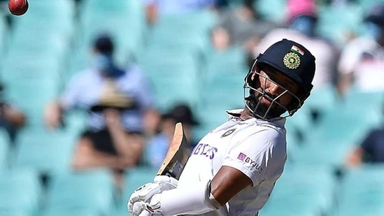 Cheteshwar Pujara lets one go to the keeper. (Getty)