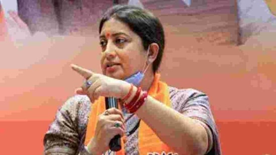 Union minister Smriti Irani said the former Congress president does not want a peaceful resolution of the ongoing farmers’ stir. (PTI PHOTO).