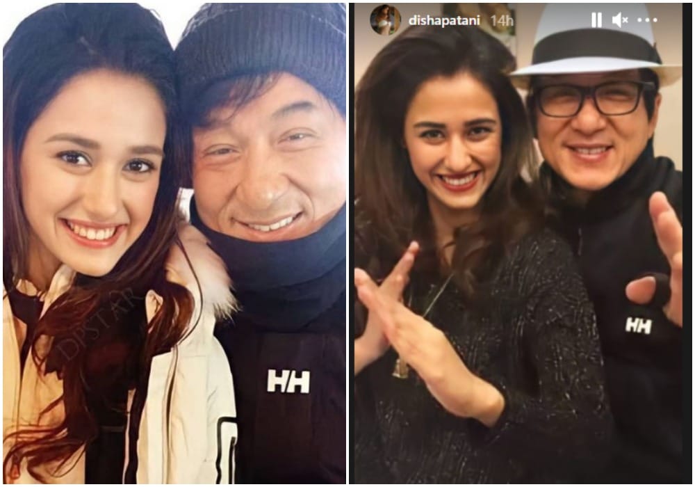 Disha Patani shared two pictures with Jackie Chan. Disha Patani shared two pictures with Jackie Chan.