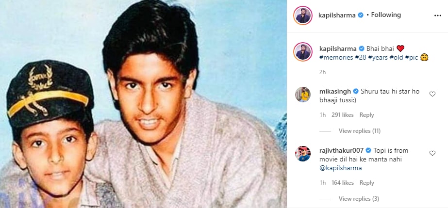 Mika Singh reacted to this picture of Kapil Sharma.. Mika Singh reacted to this picture of Kapil Sharma..