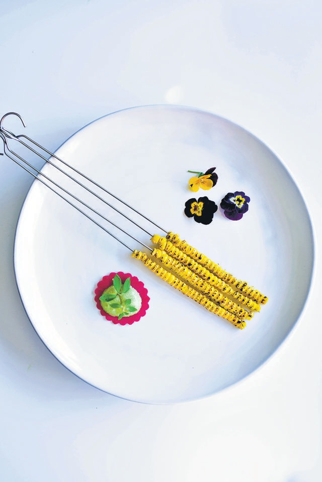 Chef Shah’s Poleko Makai. It’s typically a street snack of corn with timur pepper, salt and fresh chilli pickle.