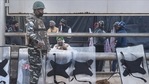 Despite multiple barricades and at least 1,000 personnel of Delhi Police and paramilitary forces at the Singhu border, a mob of 200 people managed to reach near the main stage of the protest on Friday and attacked the farmers with sticks, besides pelting them with stones.(PTI) Despite multiple barricades and at least 1,000 personnel of Delhi Police and paramilitary forces at the Singhu border, a mob of 200 people managed to reach near the main stage of the protest on Friday and attacked the farmers with sticks, besides pelting them with stones.(PTI)