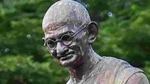 On January 28, a statue of Mahatma Gandhi at Central Park in City of Davis was vandalised.(PTI) On January 28, a statue of Mahatma Gandhi at Central Park in City of Davis was vandalised.(PTI)