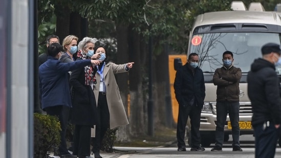 The Geneva-based WHO visited Jinyantan Hospital which treated early Covid-19 patients (AFP)