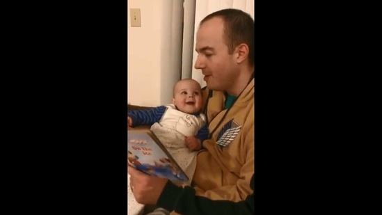 The image shows the dad and his baby. (Screengrab) The image shows the dad and his baby. (Screengrab)