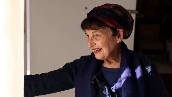 Holocaust survivor Leah Nebenzahl poses for a photograph during her interview with Reuters in Jerusalem.(Reuters)