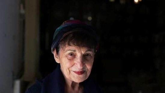 Holocaust survivor Leah Nebenzahl poses for a photograph during her interview with Reuters in Jerusalem.(REUTERS)
