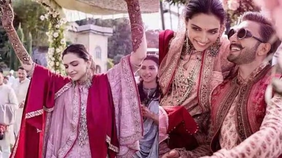 Deepika Padukone and Ranveer Singh during their mehendi ceremony in Italy.