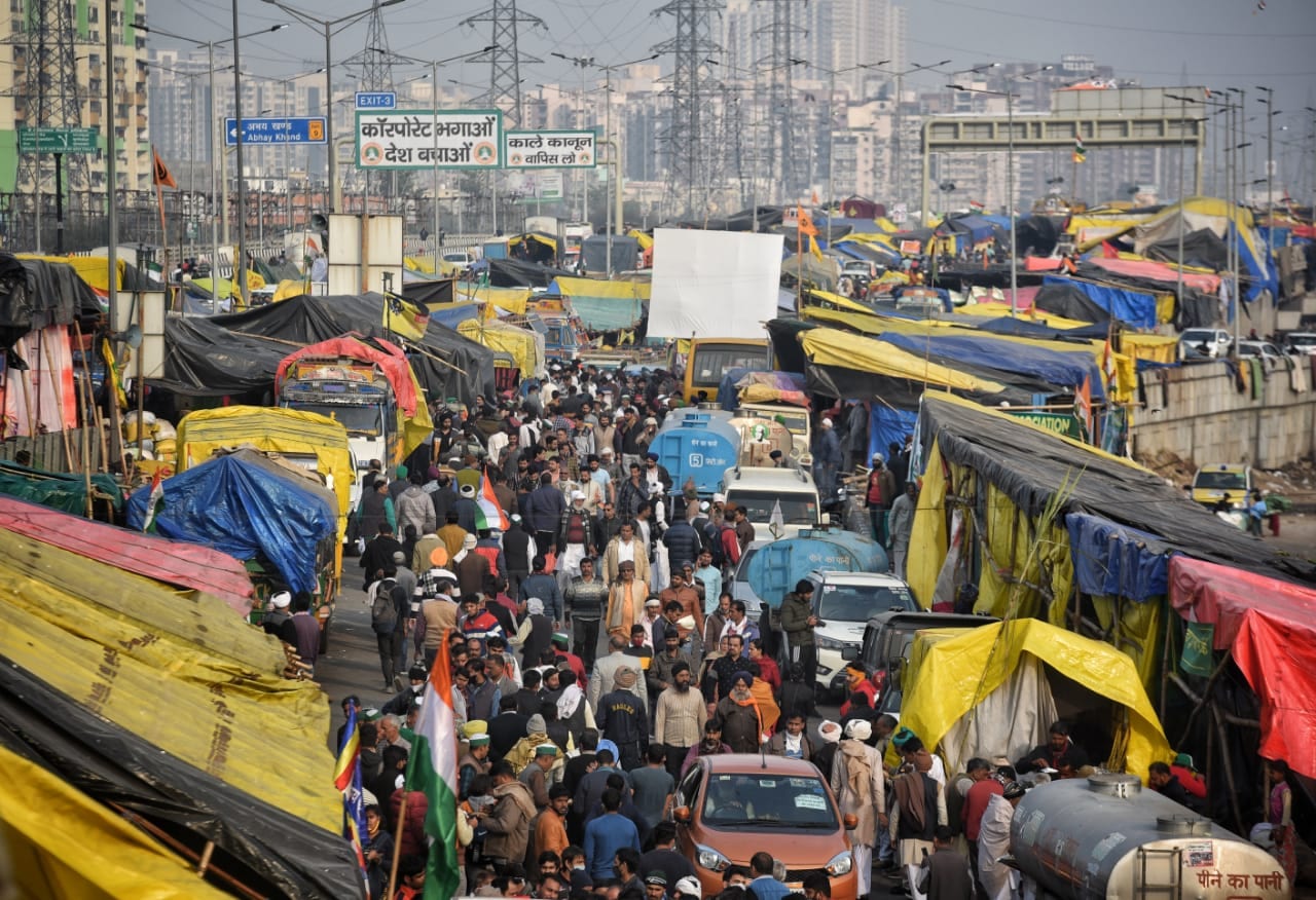 Protests from other states gather at Gazipur. (HT photo)