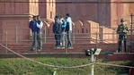 Security personnel at Red Fort on Saturday. Security has been tightened after violence at the historic site on Republic Day.(ANI Photo) Security personnel at Red Fort on Saturday. Security has been tightened after violence at the historic site on Republic Day.(ANI Photo)