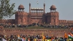 Demonstrators at Red Fort during the farmers' tractor rally on Republic Day.(Sanjeev Verma/HT Photo) Demonstrators at Red Fort during the farmers' tractor rally on Republic Day.(Sanjeev Verma/HT Photo)