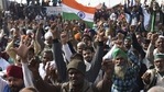 Several farmer groups joined the protesters at Ghazipur on Sunday where the Ghaziabad administration served an eviction notice to the protesters on Thursday.(PTI) Several farmer groups joined the protesters at Ghazipur on Sunday where the Ghaziabad administration served an eviction notice to the protesters on Thursday.(PTI)