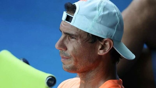 Rafael Nadal practices at Melbourne Park in advance of the Australian Open in Melbourne (REUTERS)