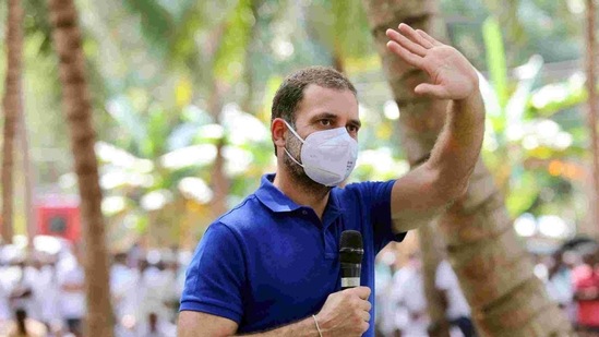 Congress leader Rahul Gandhi waves as he interacts with the farmers at a convention at Vangal Marigoundan Palayam, in Karur on Monday. (ANI Photo) Congress leader Rahul Gandhi waves as he interacts with the farmers at a convention at Vangal Marigoundan Palayam, in Karur on Monday. (ANI Photo)