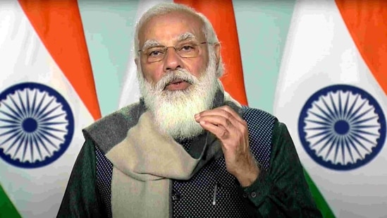 Prime Minister Narendra Modi addresses the Climate Adaptation summit in the Netherlands via video conferencing. (ANI) Prime Minister Narendra Modi addresses the Climate Adaptation summit in the Netherlands via video conferencing. (ANI)