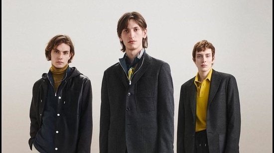 Models in Véronique Nichanian’s Winter 21 menswear collection. (Photo: Instagram/Hermes)