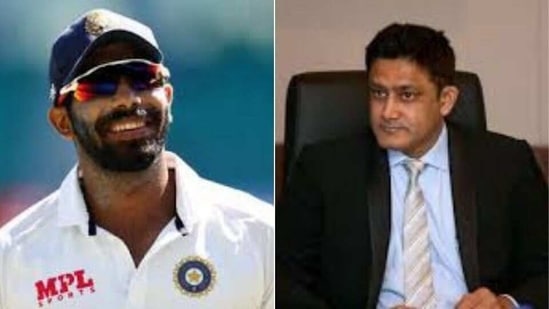 Indian pacer Jasprit Bumrah (R) and former Indian coach Anil Kumble (R) (HT Collage) Indian pacer Jasprit Bumrah (R) and former Indian coach Anil Kumble (R) (HT Collage)