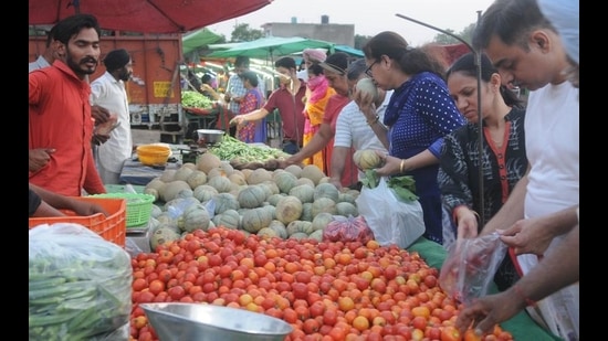 The local vegetable markets were shut down in March 2020 in view of the Covid-19 pandemic. (HT File Photo)