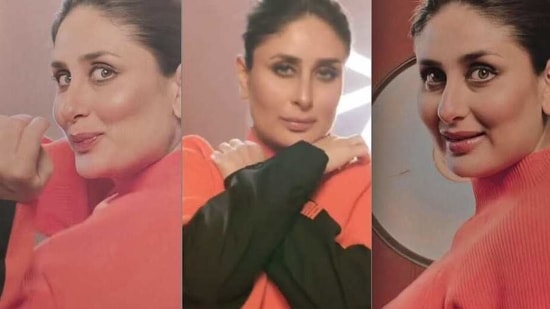 Kareena Kapoor Khan flaunts pregnancy glow in fiery knit sweaters, pleated skirt(Intagram/kareenaplanet/kareenakapoorkhan)