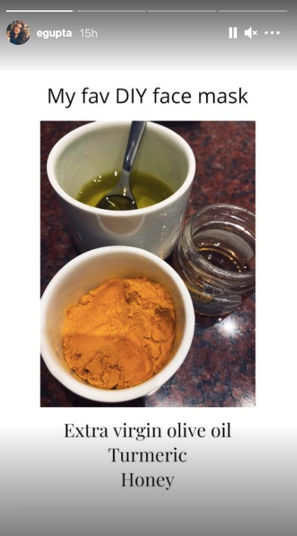 Esha Gupta shares the ingredients of her favourite DIY mask(Instagram story/egupta) Esha Gupta shares the ingredients of her favourite DIY mask(Instagram story/egupta)