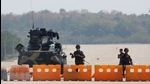 Myanmar's military checkpoint is seen on the way to the congress compound in Naypyitaw, Myanmar, on February 1. (REUTERS) Myanmar's military checkpoint is seen on the way to the congress compound in Naypyitaw, Myanmar, on February 1. (REUTERS)