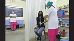 A healthcare worker being administered the Covid-19 vaccine at BYL Nair Hospital on Monday. (Anshuman Poyrekar/HT Photo) A healthcare worker being administered the Covid-19 vaccine at BYL Nair Hospital on Monday. (Anshuman Poyrekar/HT Photo)
