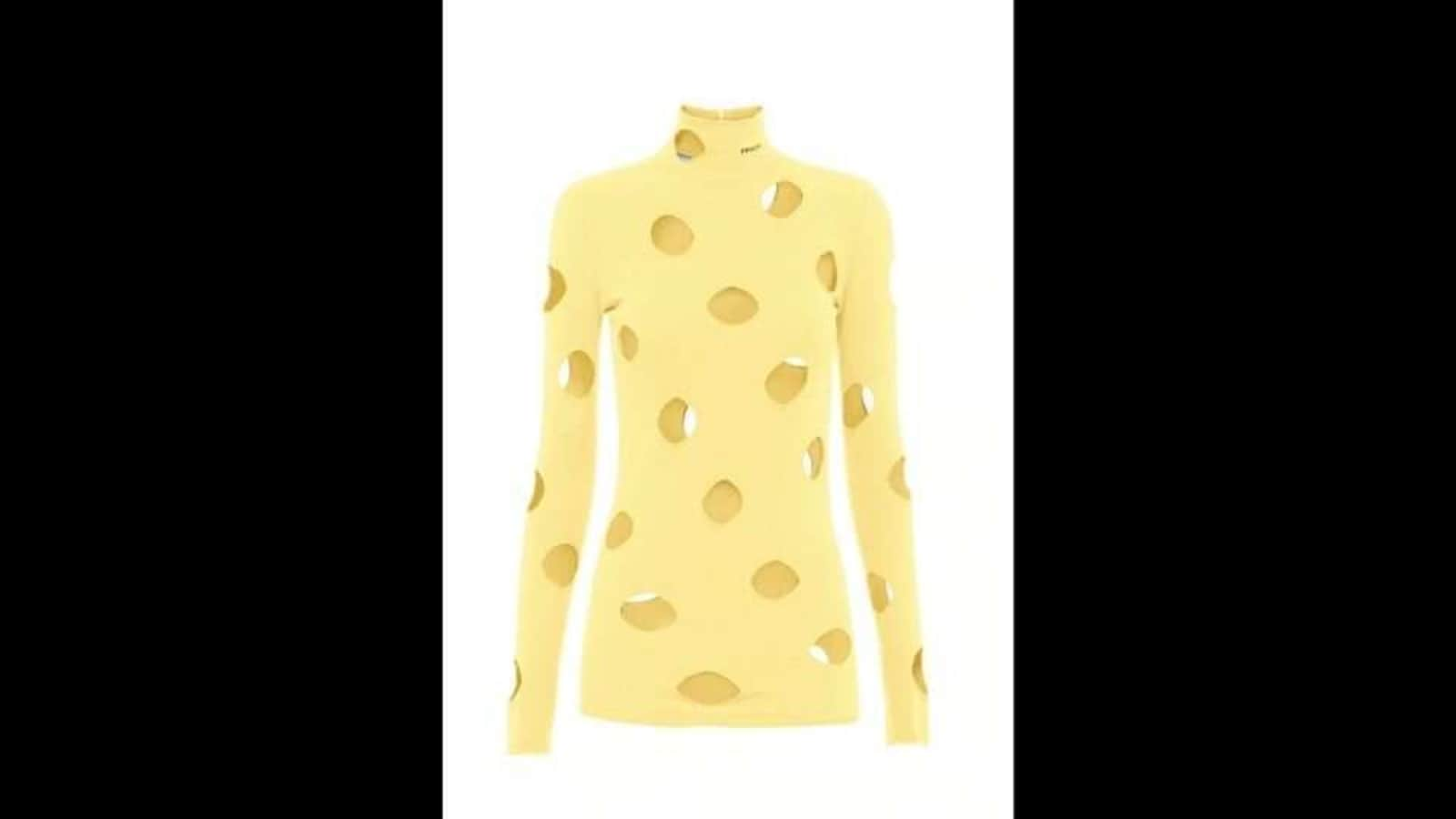 This turtleneck sweater by Prada reminds netizens of Swiss cheese