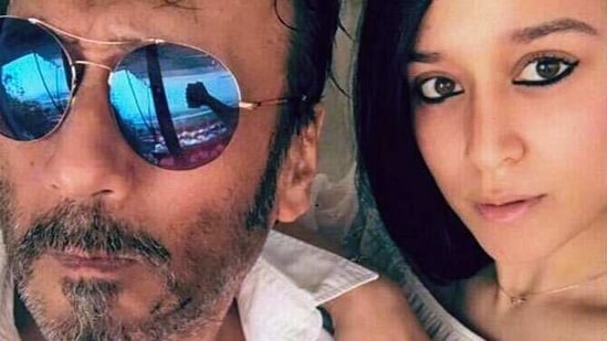 Jackie Shroff poses with daughter Krishna. 
