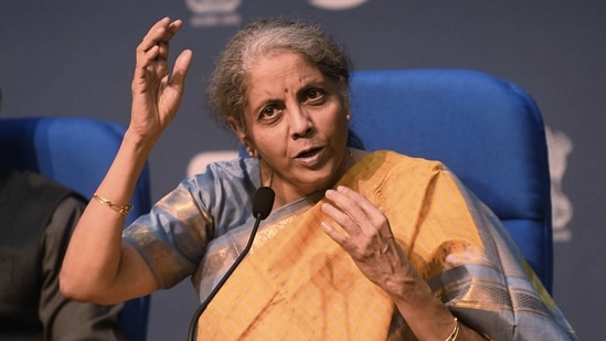 Finance minister Nirmala Sitharaman addressing a post budget press conference, in New Delhi. (ANI) Finance minister Nirmala Sitharaman addressing a post budget press conference, in New Delhi. (ANI)