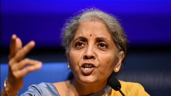 Union finance minister Nirmala Sitharaman speaks during the post-budget press conference, at National Media Centre in New Delhi, on February 1. (PTI) Union finance minister Nirmala Sitharaman speaks during the post-budget press conference, at National Media Centre in New Delhi, on February 1. (PTI)