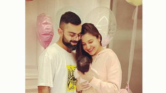 Virat Kohli with Anushka Sharma and daughter Vanika.