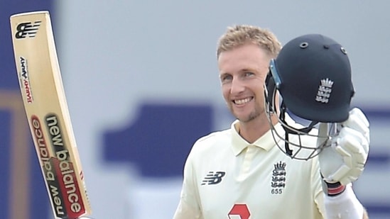 **EDS: HANDOUT IMAGE PROVIDED BY SRI LANKA CRICKET ON FRIDAY, JAN. 15, 2021** Galle: England captain Joe Root raises his bat after scoring 100 runs during the first test match between Sri Lanka and England at Galle International Cricket Stadium in Galle, Friday, Jan. 15, 2021. (PTI Photo)(PTI01_15_2021_000255A) (PTI) **EDS: HANDOUT IMAGE PROVIDED BY SRI LANKA CRICKET ON FRIDAY, JAN. 15, 2021** Galle: England captain Joe Root raises his bat after scoring 100 runs during the first test match between Sri Lanka and England at Galle International Cricket Stadium in Galle, Friday, Jan. 15, 2021. (PTI Photo)(PTI01_15_2021_000255A) (PTI)