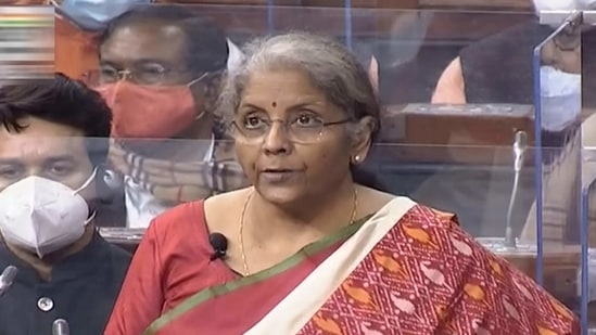 Union finance minister Nirmala Sitharaman at Lok Sabha during the Budget Session on Monday. (PTI Photo) Union finance minister Nirmala Sitharaman at Lok Sabha during the Budget Session on Monday. (PTI Photo)