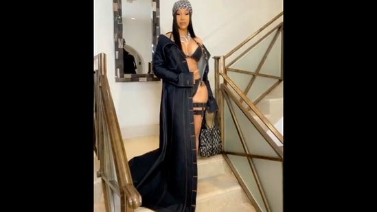 The image shows Cardi B standing on a staircase. (Twitter/@iamcardib) The image shows Cardi B standing on a staircase. (Twitter/@iamcardib)