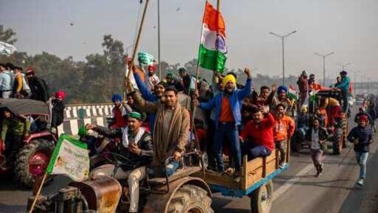 Thousands of farmers, mainly from Punjab, Haryana and western Uttar Pradesh, are protesting at various border points of Delhi for over two months now against the three farm laws.(AP) Thousands of farmers, mainly from Punjab, Haryana and western Uttar Pradesh, are protesting at various border points of Delhi for over two months now against the three farm laws.(AP)